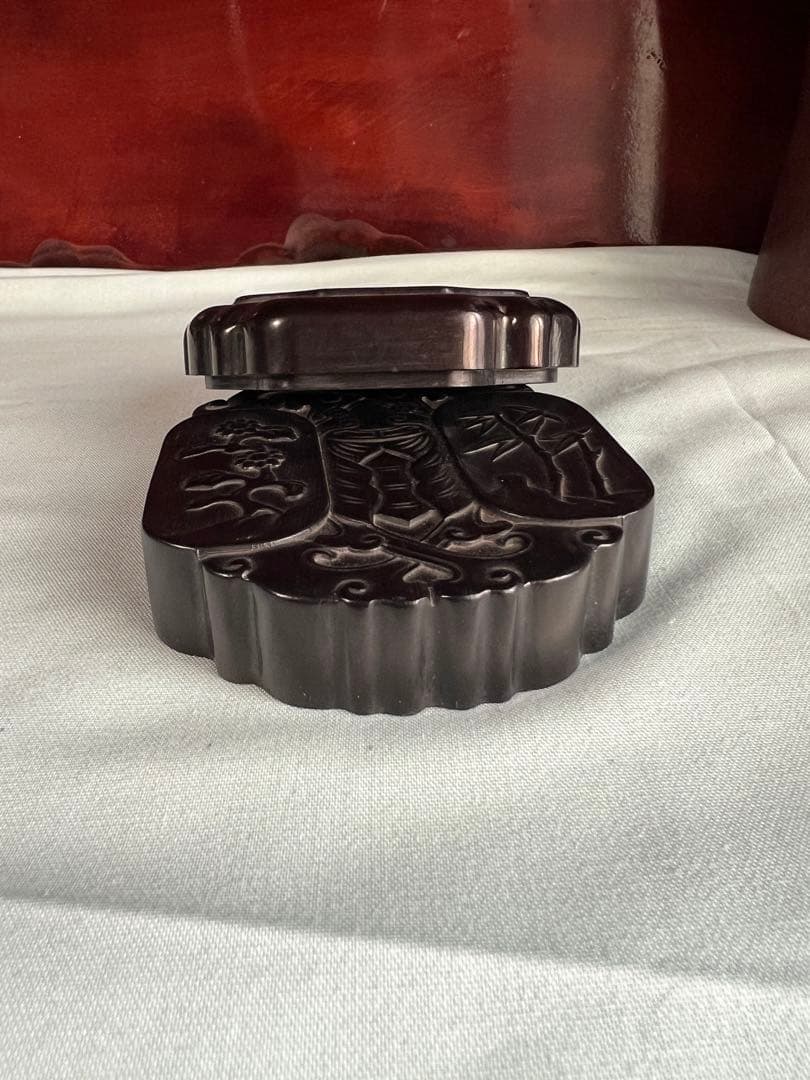 紫檀 唐木彫刻 中国古美術 香合