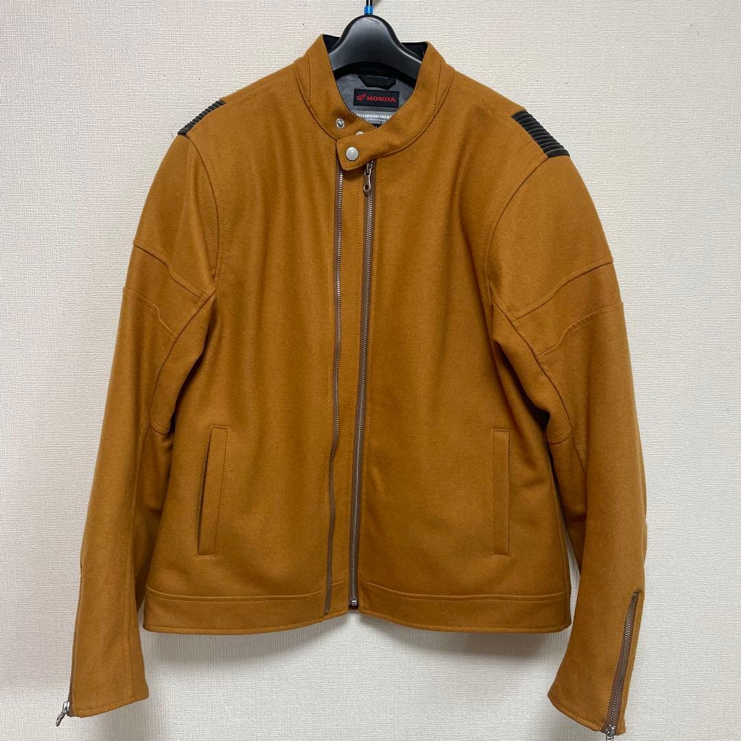 ブラウン シングルライダースジャケット