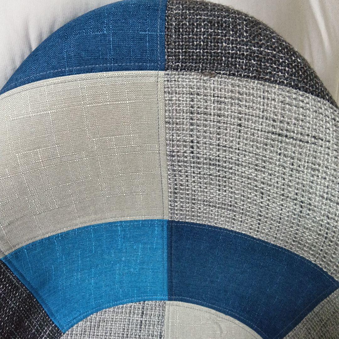 パッチワークデザイン ラウンジチェア 多色 青系