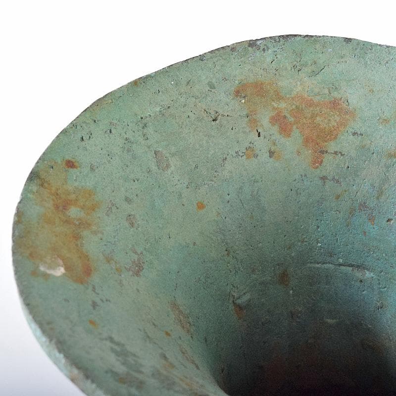 中国　古銅青銅　饕餮文　四方尊式瓶　時代箱付　V　R7775B