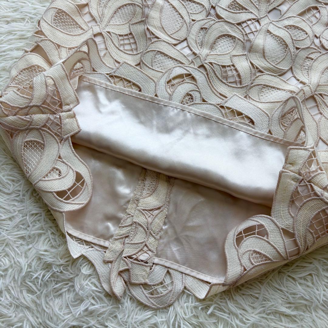 【未使用品】 23年　エムズグレイシー　リボンレースタイトスカート　刺繍　36