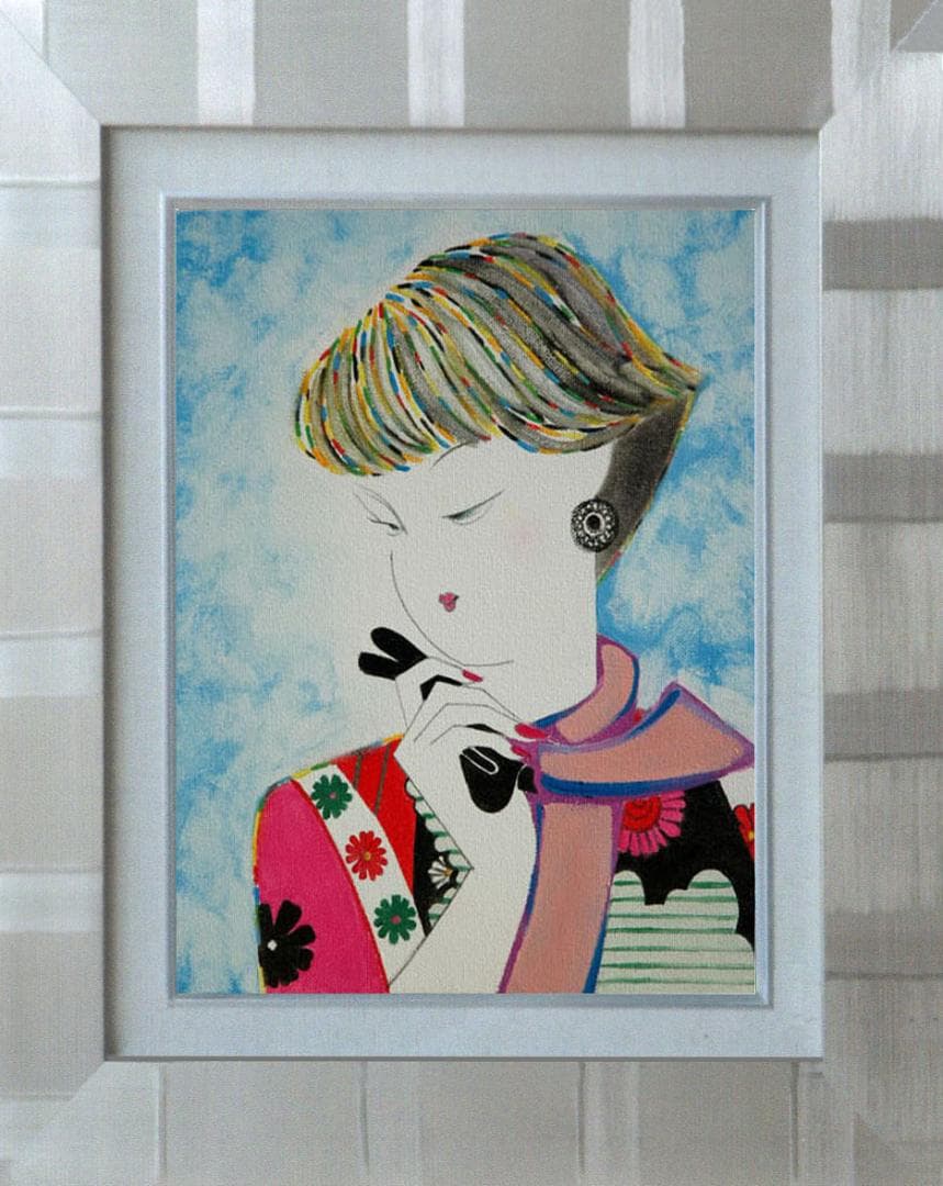 油絵 菅家令子 絵 絵画 インテリア F3-010311 人物 女性像