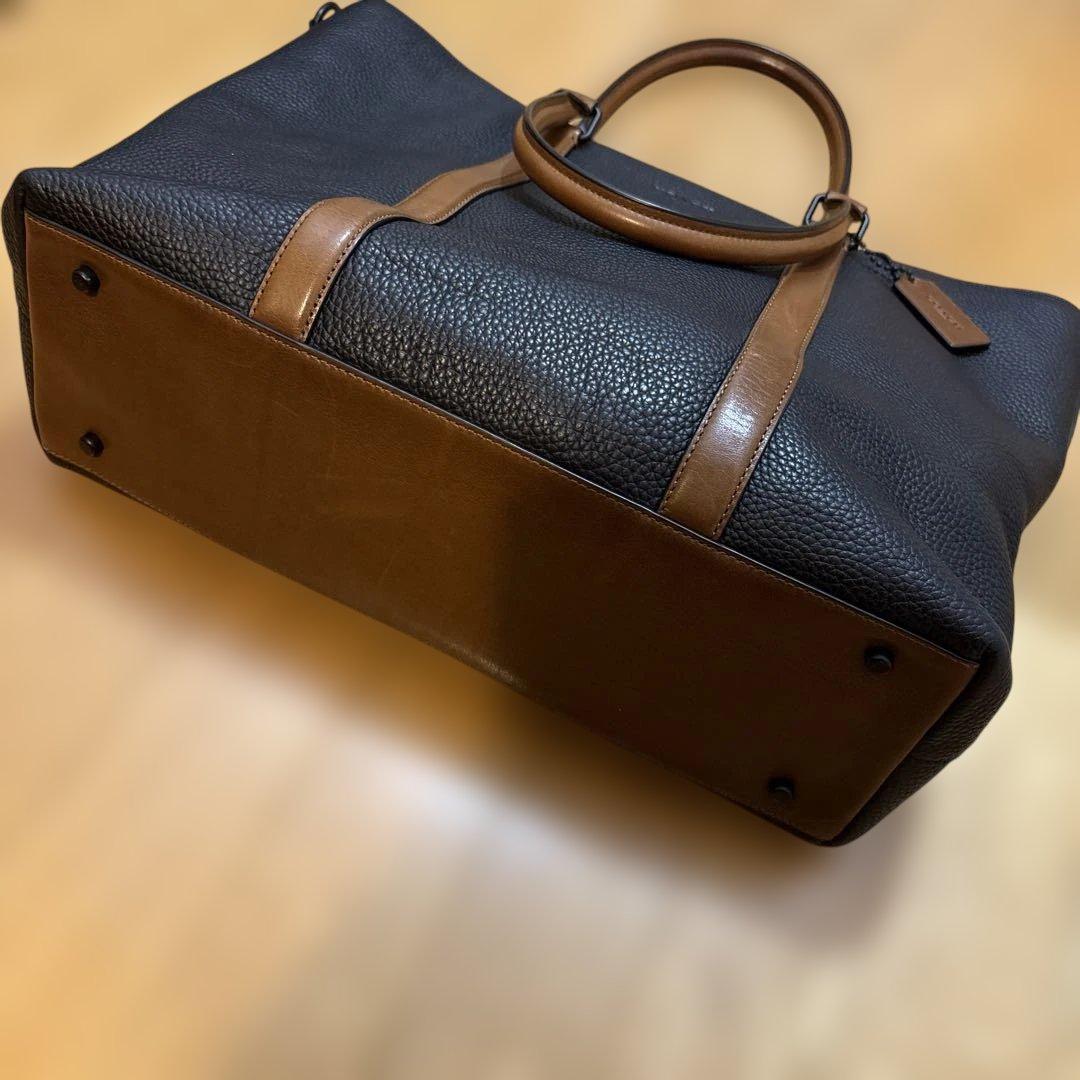 COACH 57773 黒茶　メトロポリタン　ビジネストートバッグ　ペブルレザー