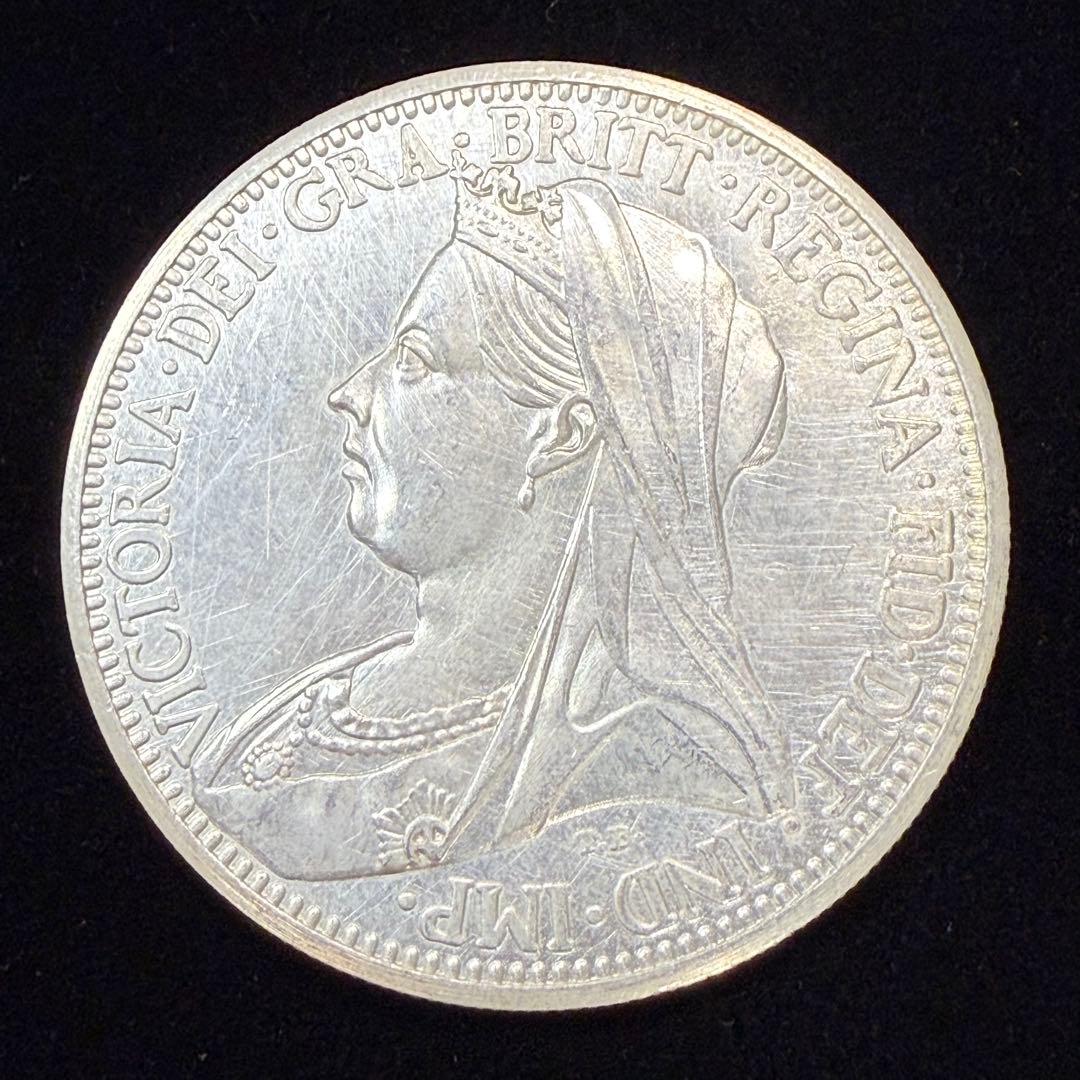 銀貨保証 イギリス ヴィクトリア女王 1887年 聖ジョージ 硬貨 古銭