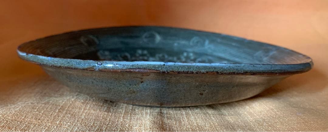 希少　江戸初期　古八代象嵌花文　平鉢　菓子皿