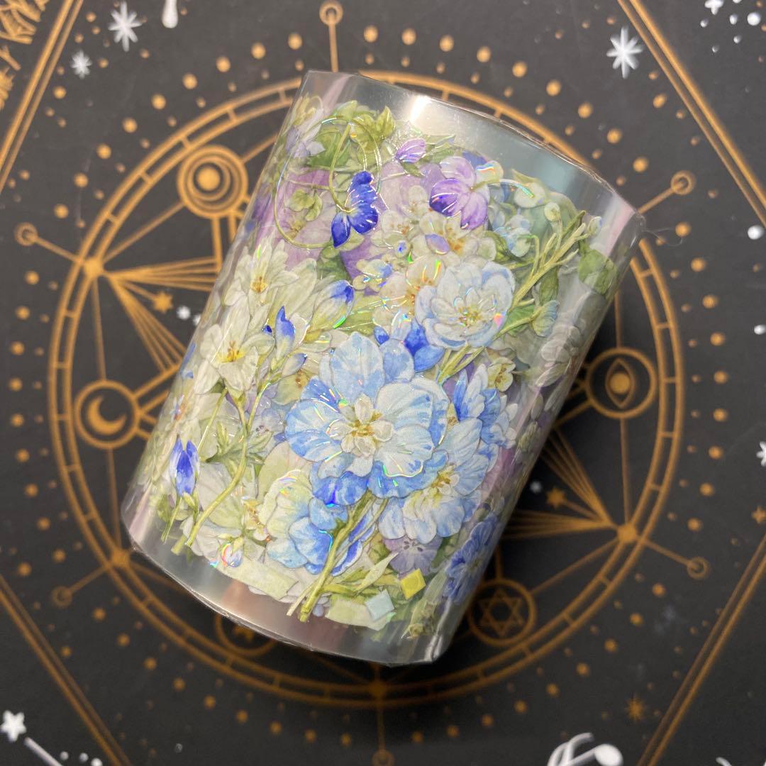 【N】海外　10m巻　貝殻光/PETマスキングテープ　お花/動物/人物系/背景系