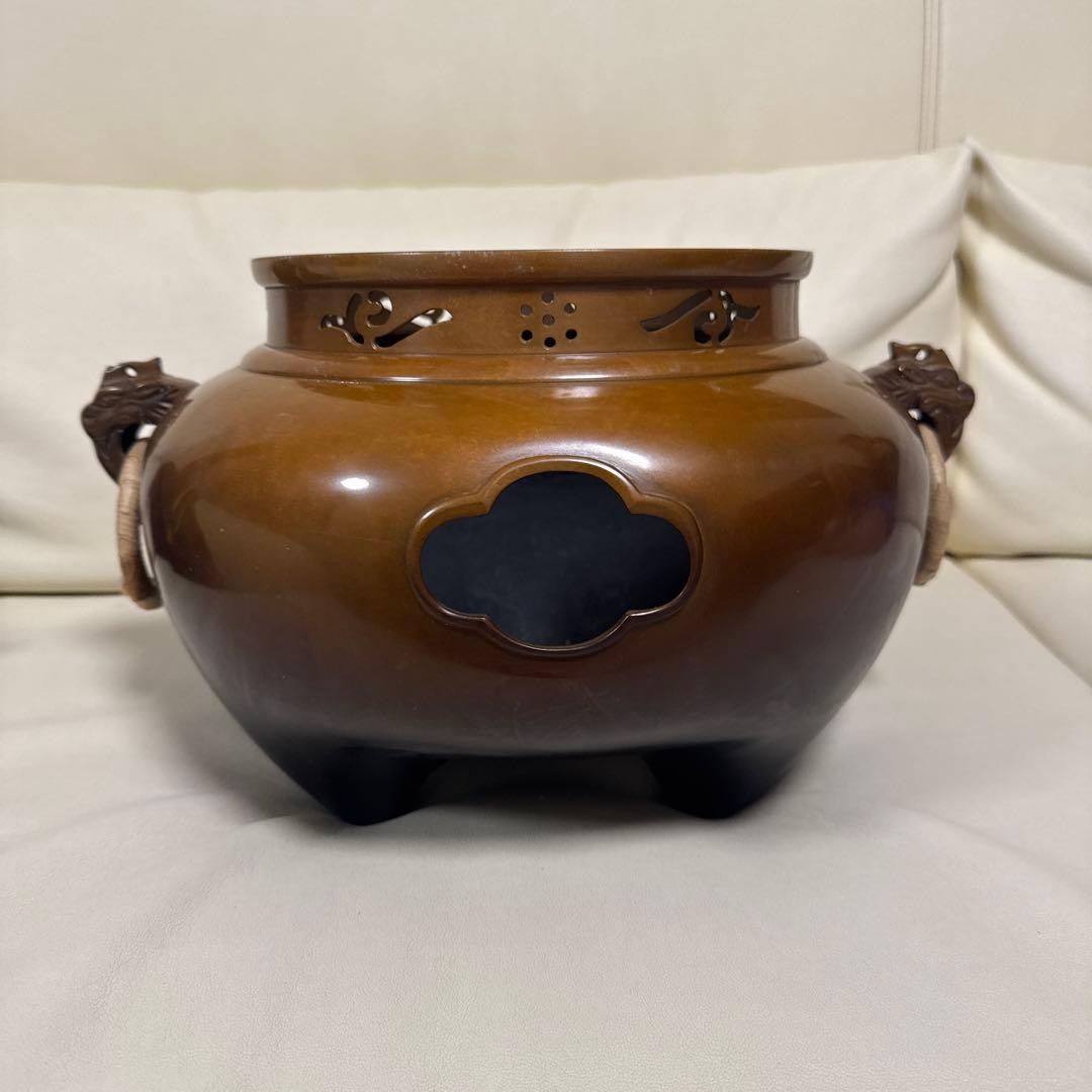 唐銅 鬼面風炉 鋳物 茶道 伝統工芸品