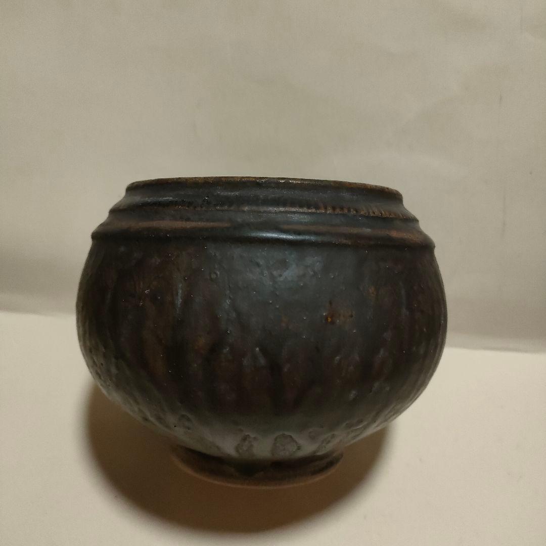 クメール鉄釉壺　11〜12c 骨董アンティーク　カンボジアNo.161