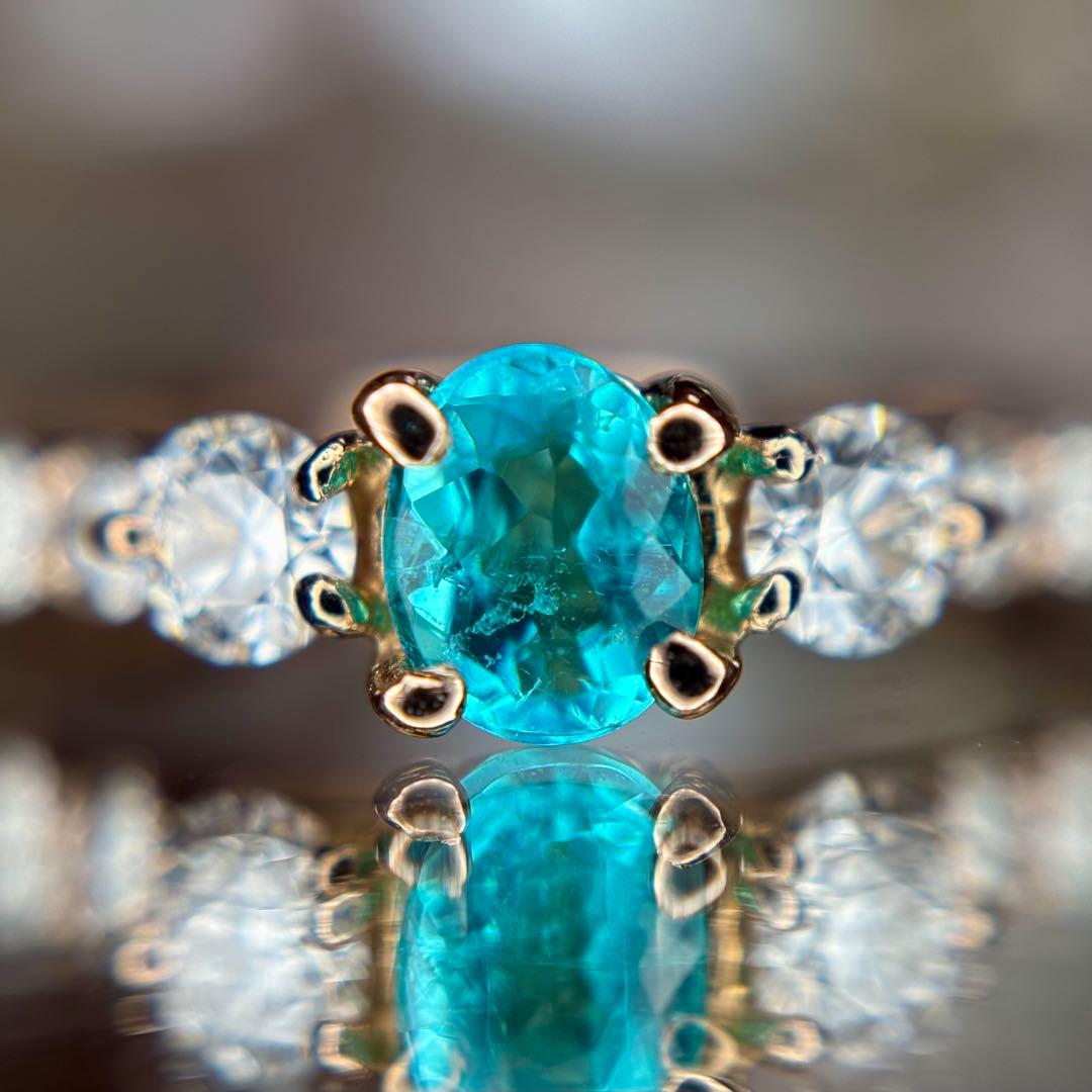 【専用です】天然パライバトルマリン ダイヤ計0.593ct 中宝研ブラジル産