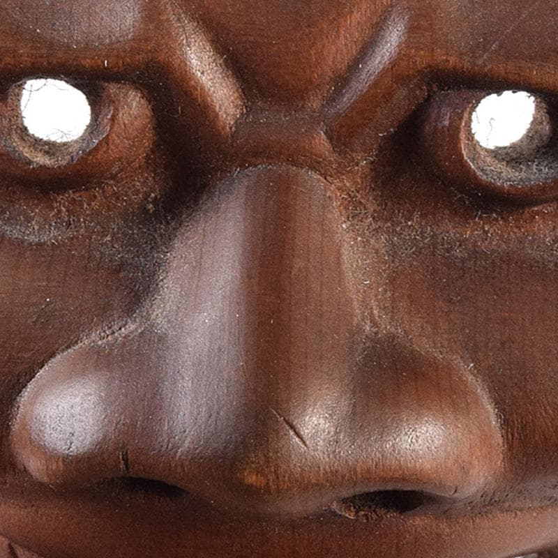 時代提げ物　有田作　能面　能楽　雅楽　木彫　面根付　時代箱付　M　R7872