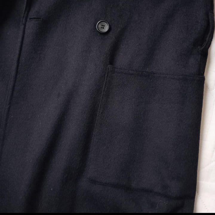 新品　PLST　プラステ　チェスターコート　ベルテッドコート　ウールテンセル　紺