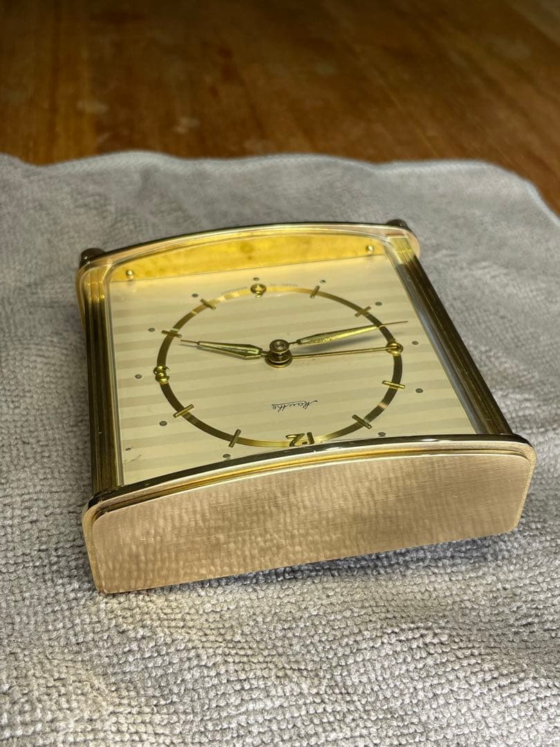 ドイツMauthe '50 BrassTableClock 真鍮置時計　順調稼働