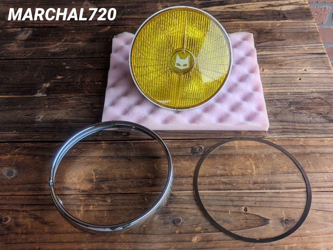 マーシャル 720 ヘッドライト イエローレンズ 金猫 リム付き キティカット
