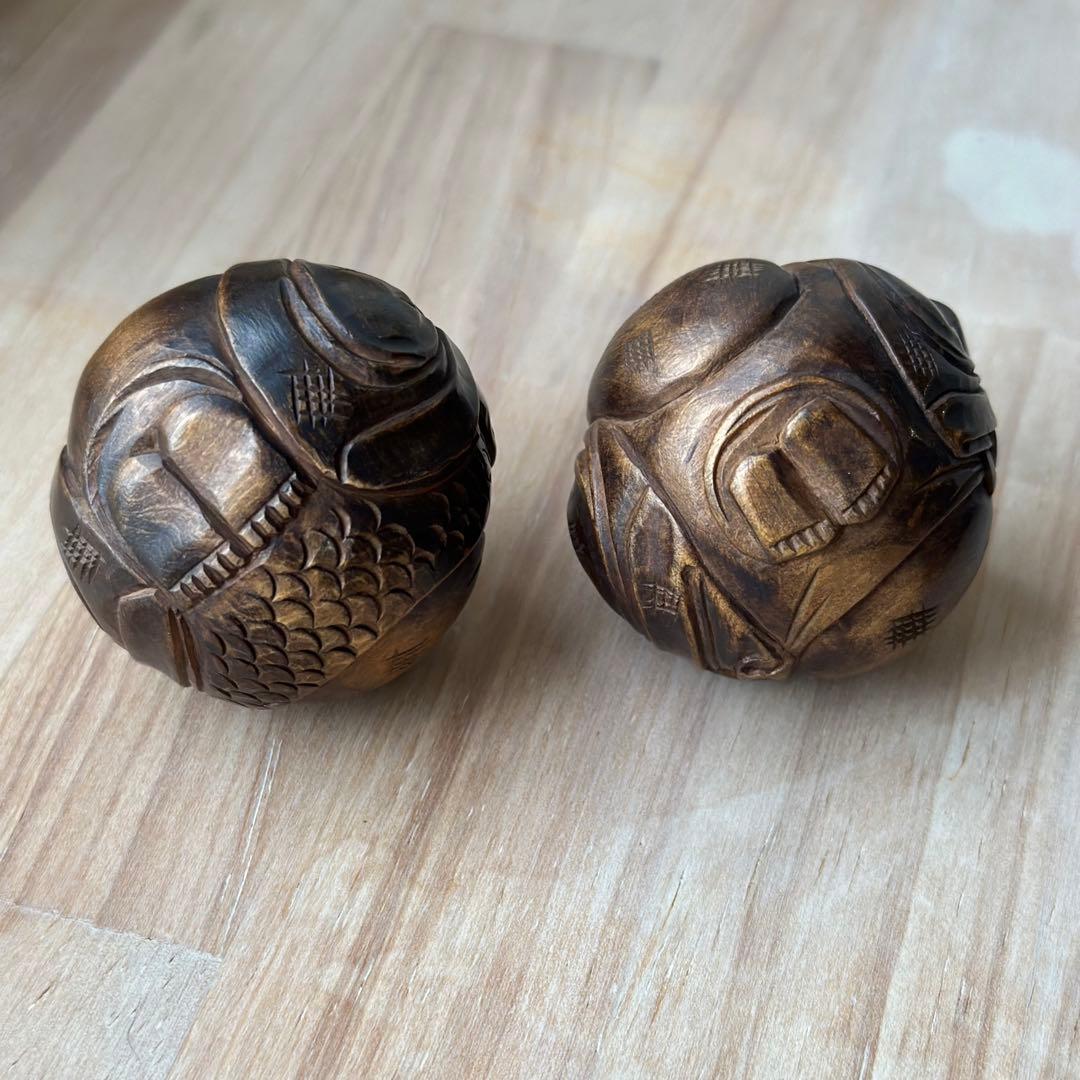 丸木彫　恵比寿さま大黒さま