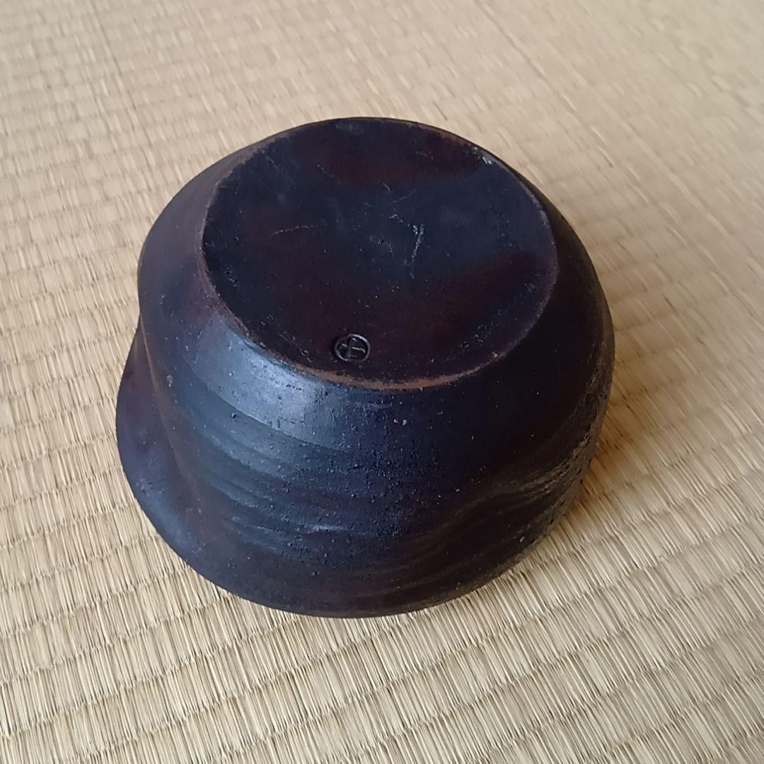 黒薩摩 丸十印 江戸末期〜明治初期 煎茶鉢／小鉢　骨董品 古美術 茶道具 工芸品