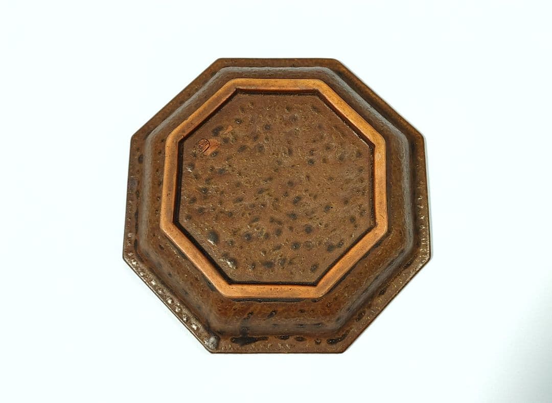 有節萬古　八角色絵鉢