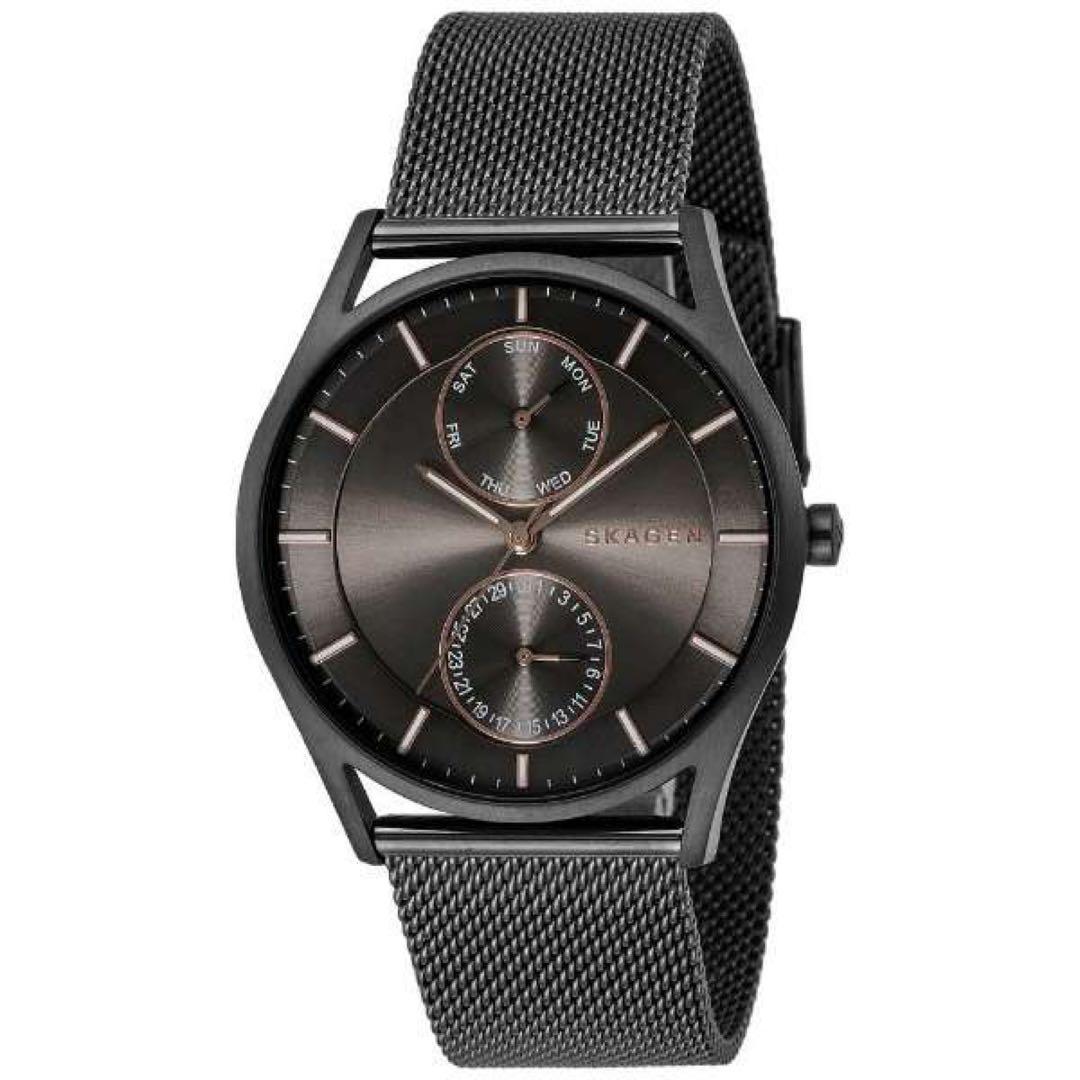 新品SKAGEN SKW6180 メンズ時計 ダークグレー メッシュバンド