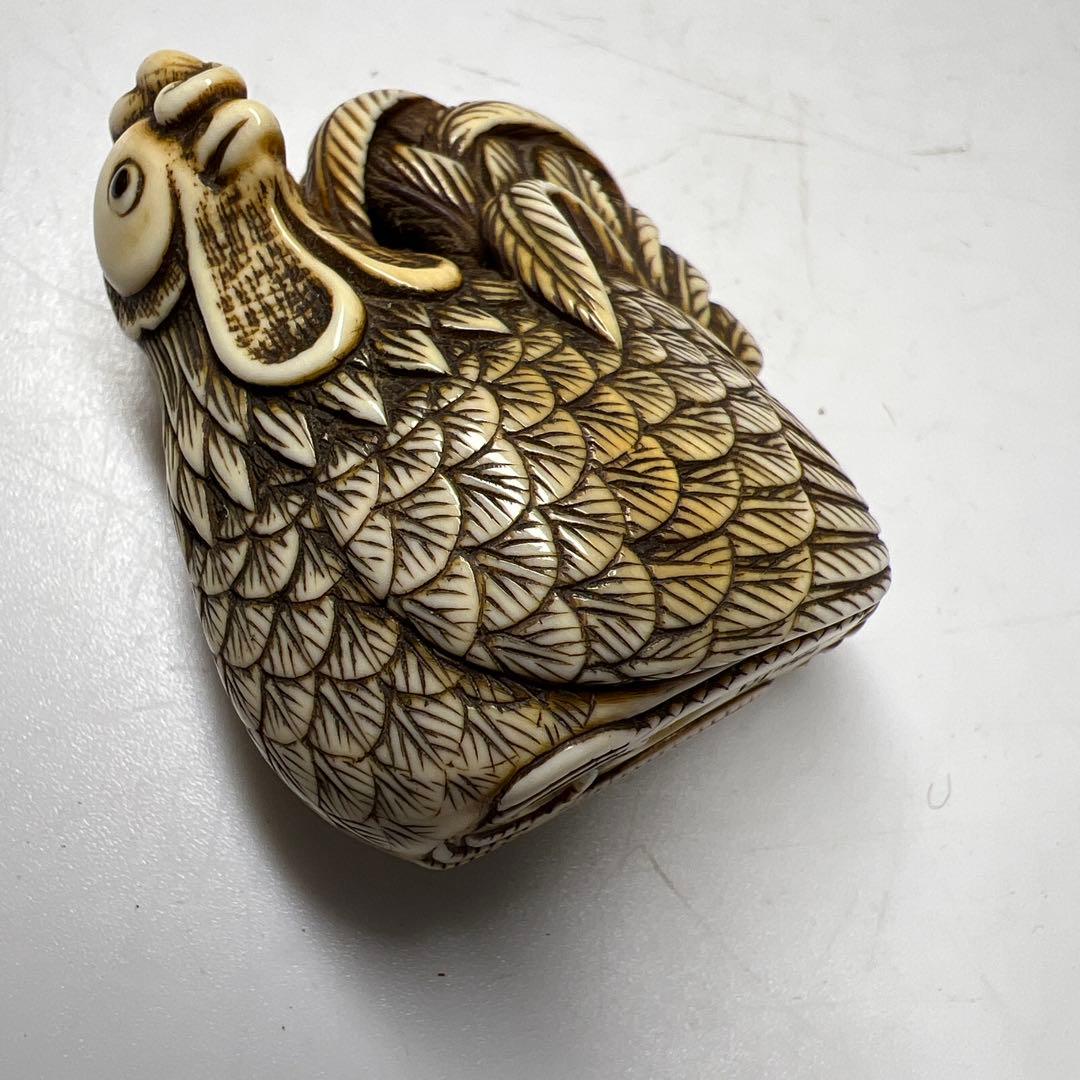 極上　正直銘　鶏根付　36g 東Y8-0113☆2F