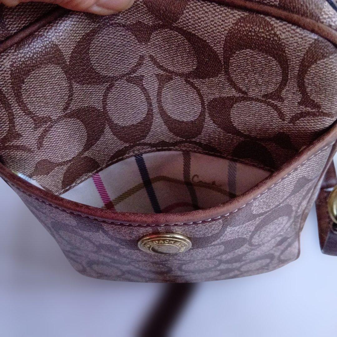Coach ストライプデザイン ショルダーバッグ