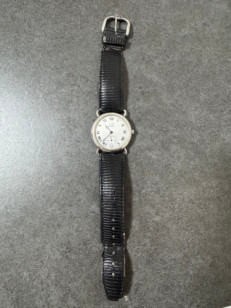 ダンヒル センテナリー スモールセコンド 手巻き SS/レザー腕時計　動作確認済