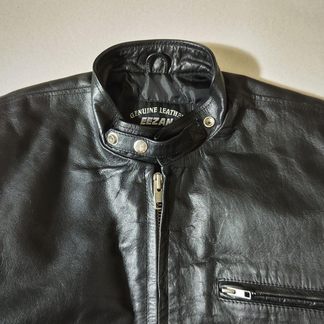 EEZAN　ライダースジャケット　シングル　レザージャケット　本革　黒　立襟