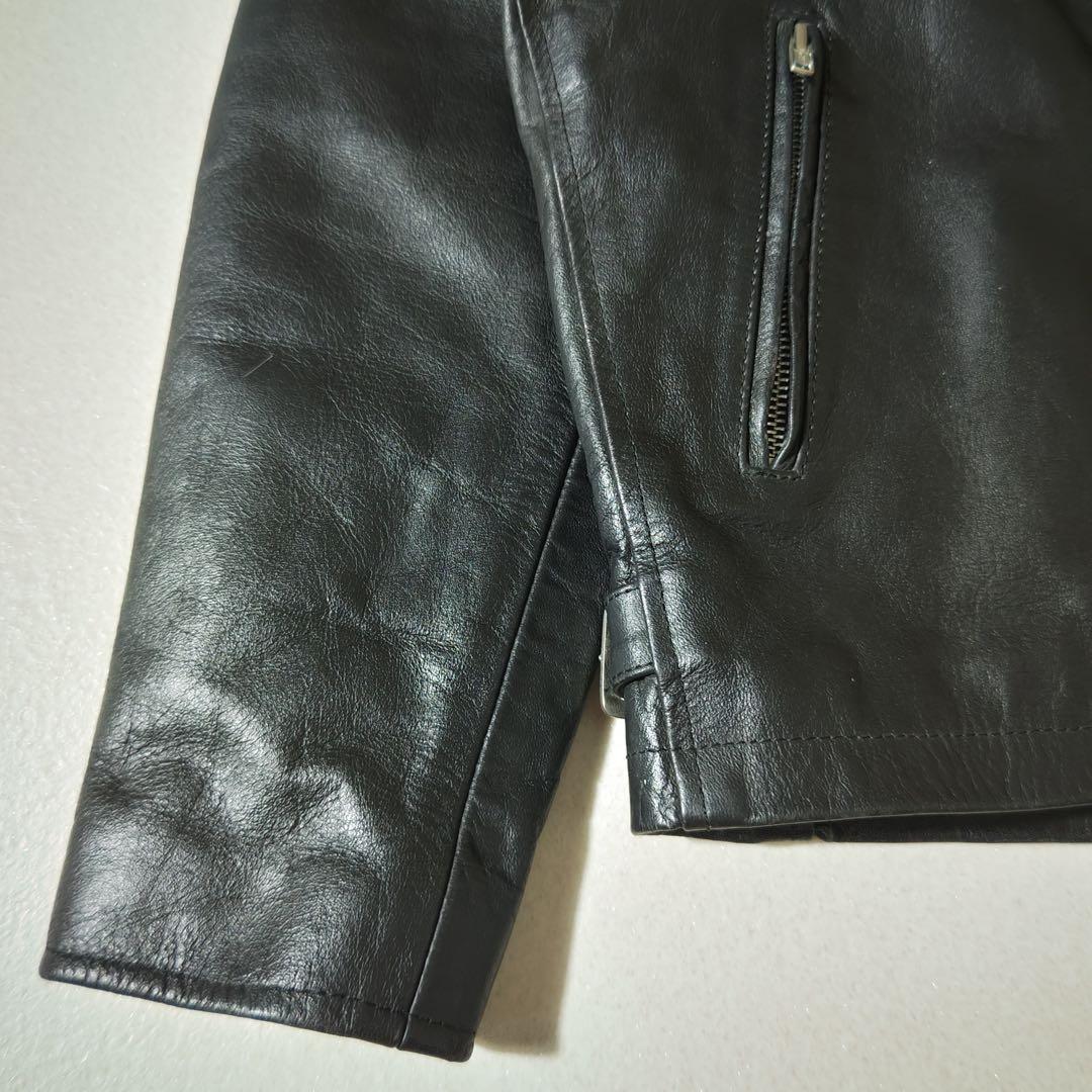 EEZAN　ライダースジャケット　シングル　レザージャケット　本革　黒　立襟
