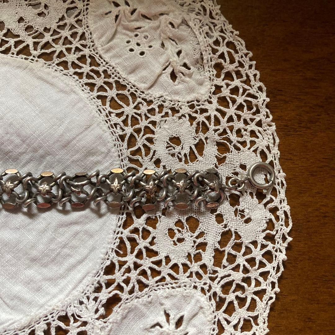 英アンティーク 金×銀 ブレスレット 百合モチーフ 腕輪