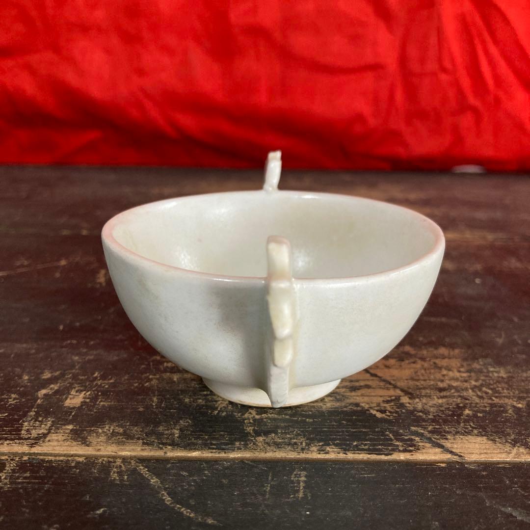 李朝　白磁　耳盃