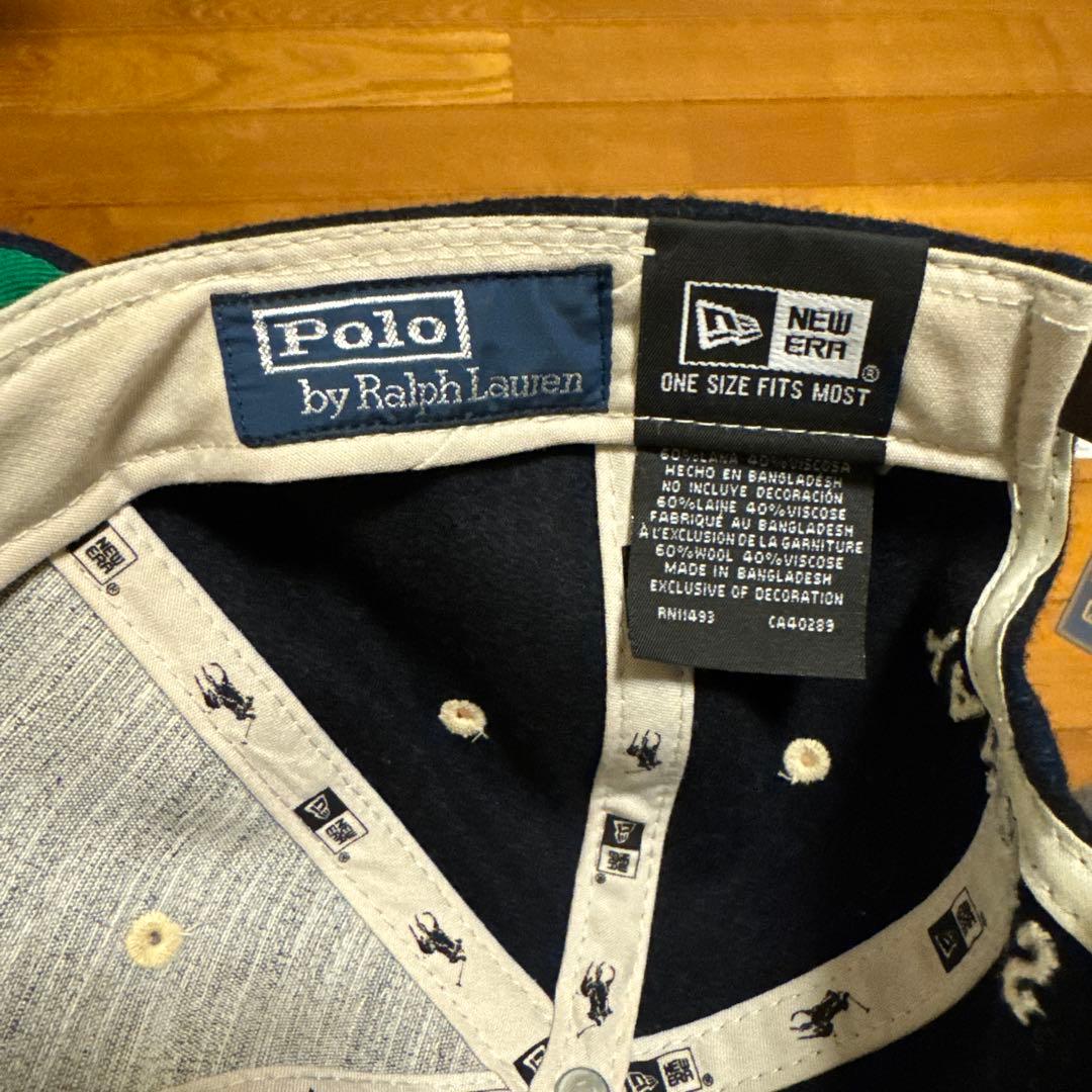 ポロラルフローレン×ニューエラ×ヤンキースコラボ　ウールキャップ　ネイビー