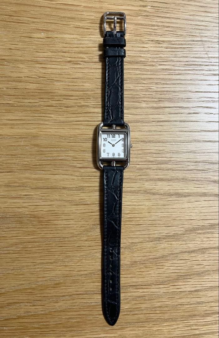 ブラック アリゲーター レザー ベルト 時計 エルメス ケープコッド HERME