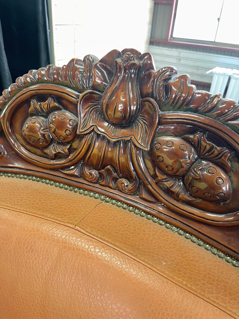 【お引き取り限定】 アンティーク 三人掛け 大型ソファー ヴィンテージ