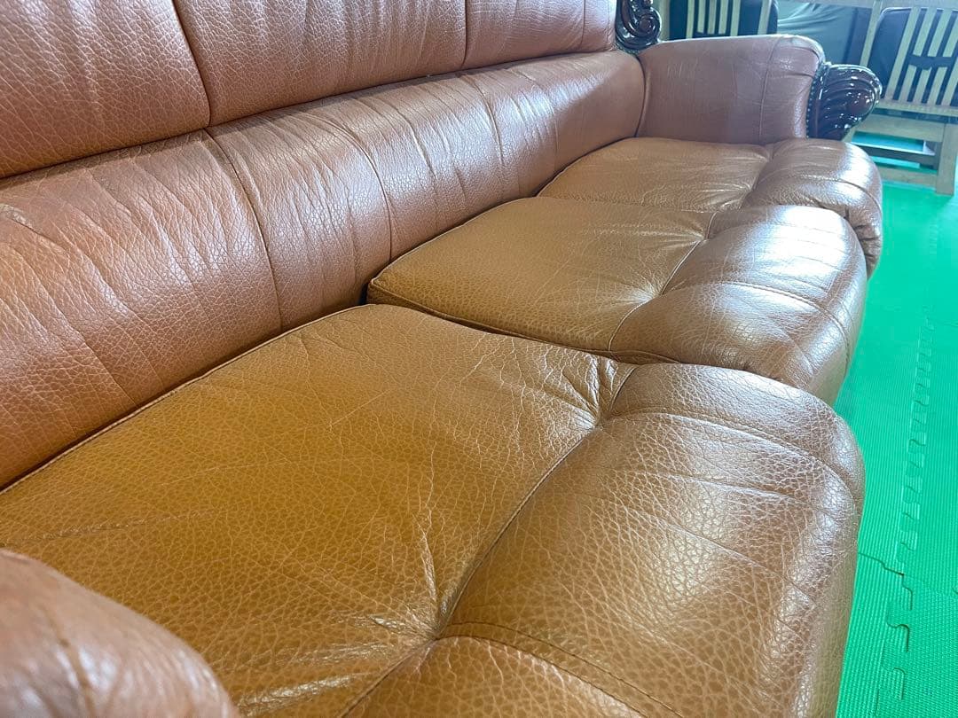 【お引き取り限定】 アンティーク 三人掛け 大型ソファー ヴィンテージ