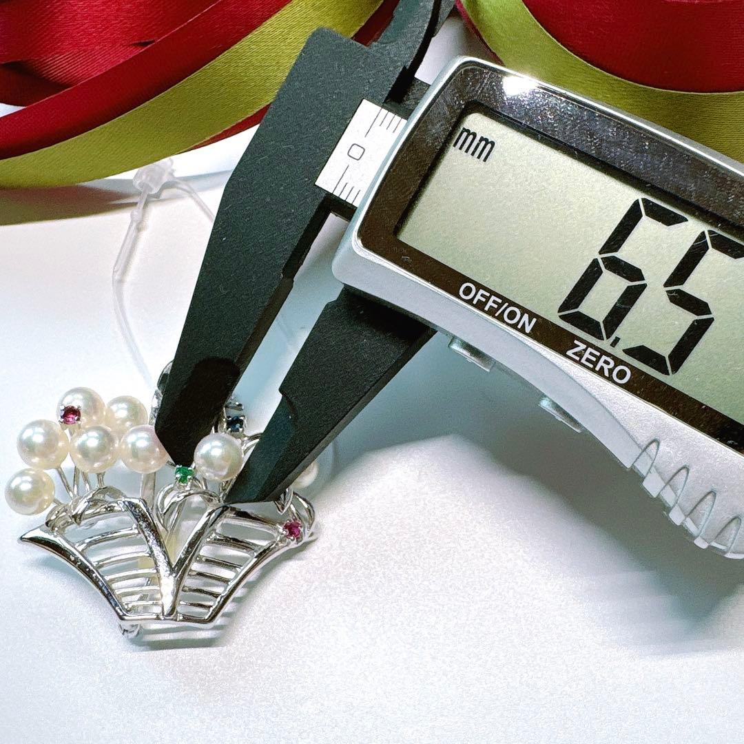 本真珠　あやかパール　K18　シルバー　アコヤ　ペンダントトップ　ブローチ兼用