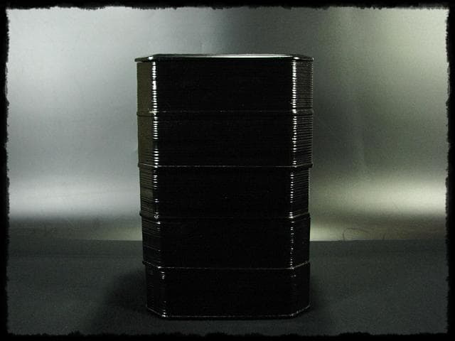 一閑 黒 縁高 片木目 平安 昭斎 渕高重 茶道具 主菓子 菓子器 f200