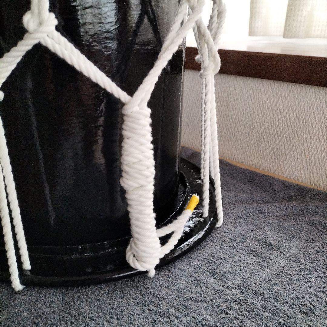 担ぎ太鼓 1.2尺　締太鼓　和太鼓 　天然皮革　ストラップ付き中古品⑦