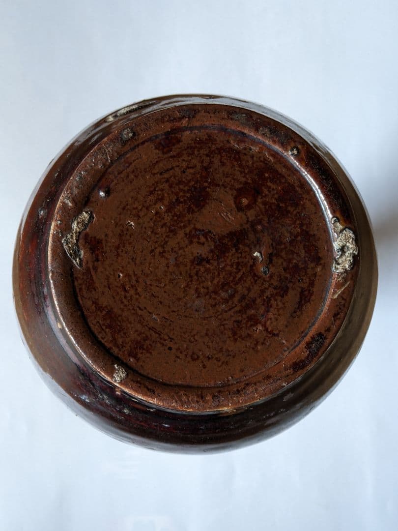 ♦江戸時代 尾呂窯 鉄釉 徳利 瓶 酒器 18世紀初頭 花器 花生置物 骨董品