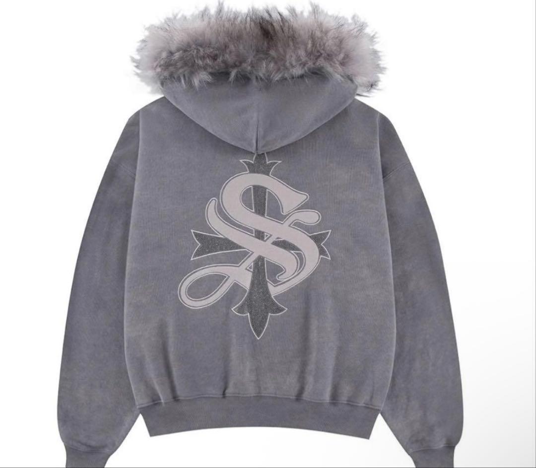 SUPPLIER ファー　Faux Fur Cross Zip Hoodie