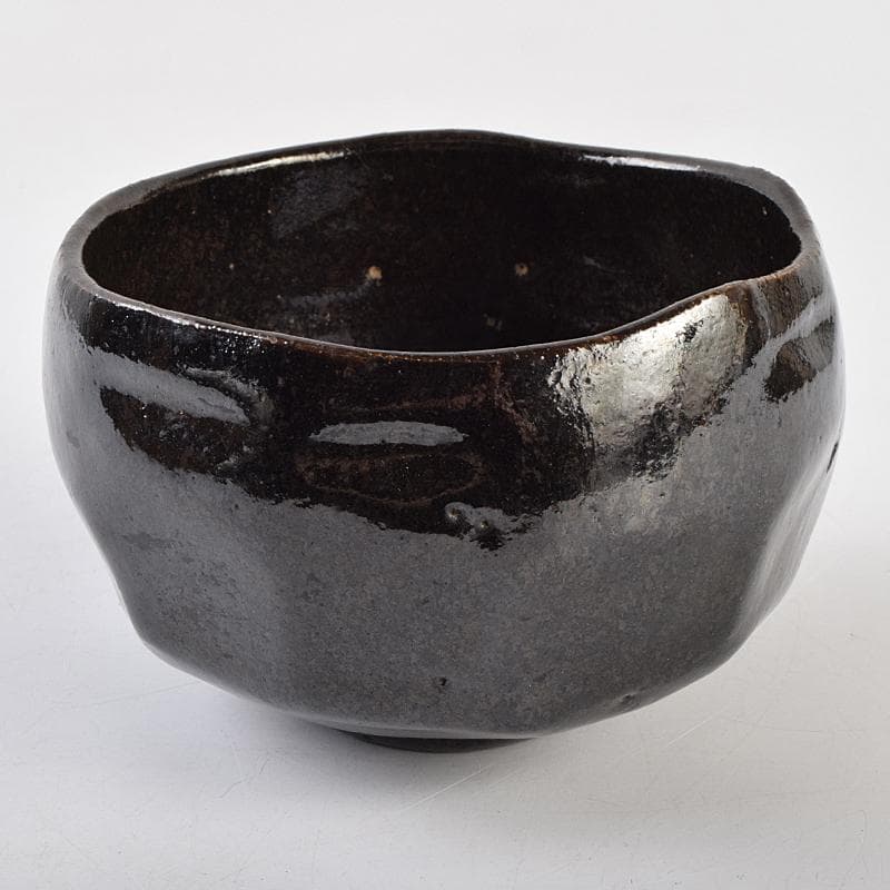 茶道具　楽吉左衛門　十代旦入作　黒楽茶碗　共箱　M　R9484