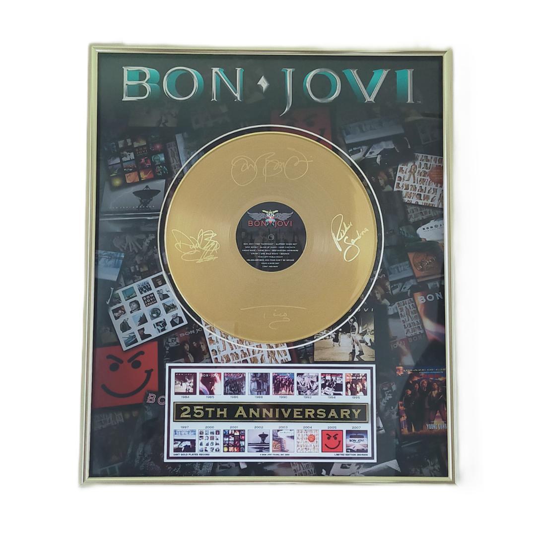 限定品 BON JOVI 25周年記念 ゴールドディスクサイン ボン ジョヴィ