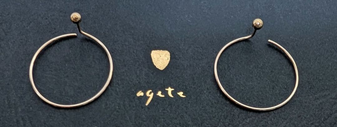 *agete*アガットフープピアス K10