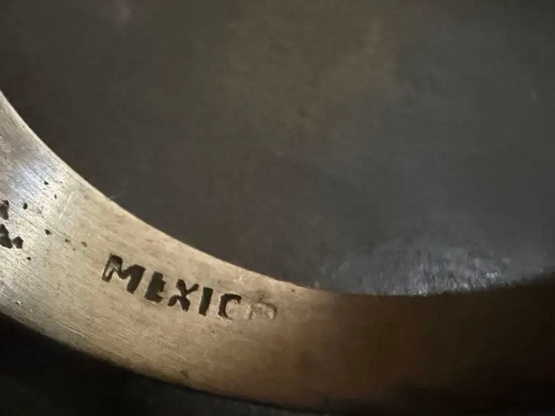 希少　メキシコ　ヴィンテージ　リング　アンティーク　インレイ　ターコイズ　925