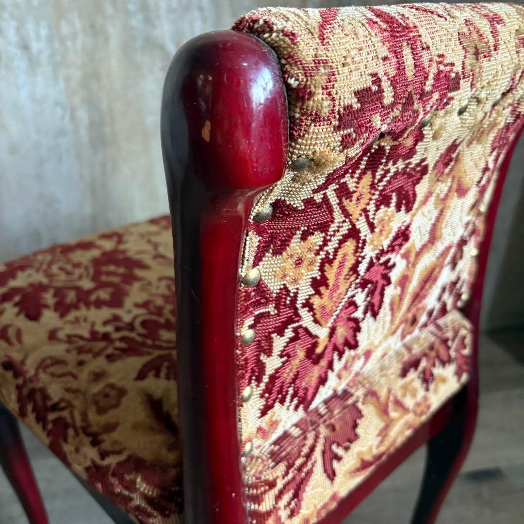 ヴィンテージ ドレッサーチェア　猫脚　クラシック　ジャガード織