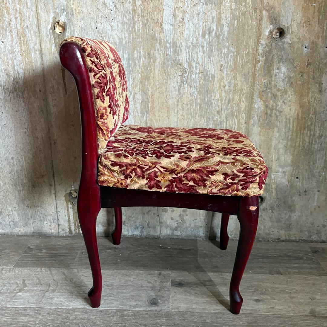 ヴィンテージ ドレッサーチェア　猫脚　クラシック　ジャガード織