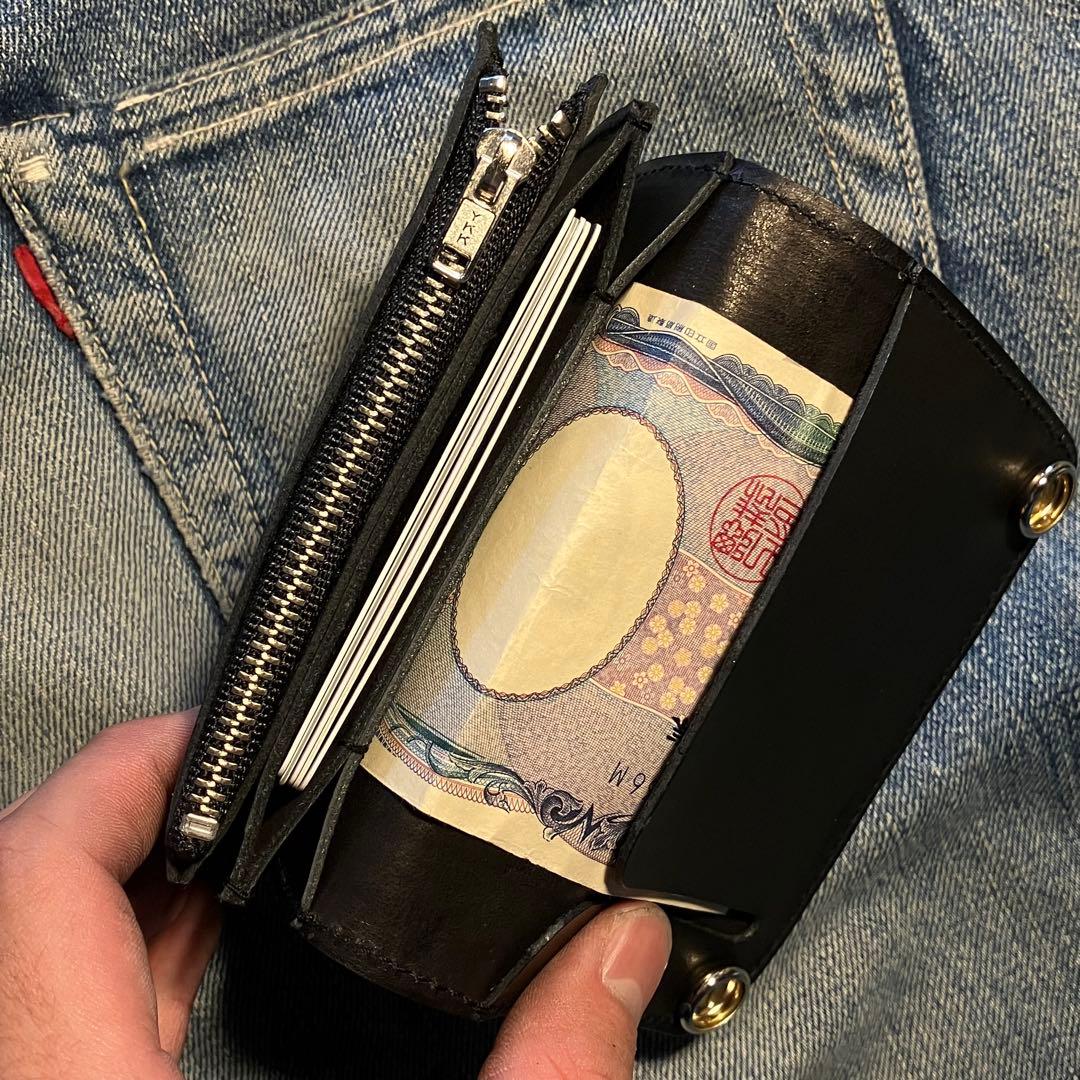 お札が折れない！ミドルトラッカーウォレット アポロコンチョ シルバー925