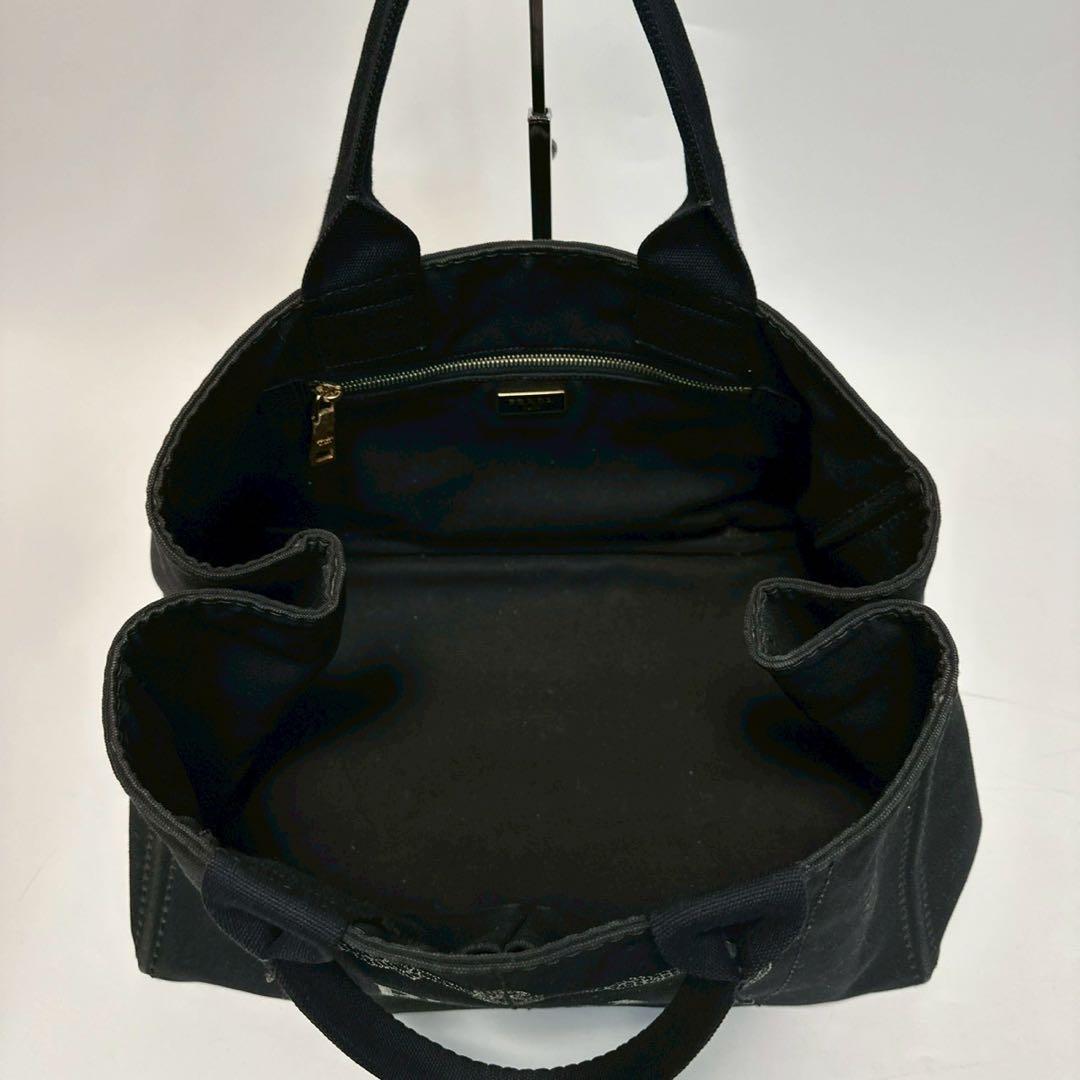 t94【美品】プラダ　カナパ　Lサイズ　ブラック　ハンド　トート　A4収納可.