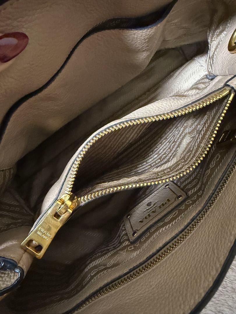 PRADA プラダ ハンドバッグ 2WAYベージュ 正規品 型崩れあり 美品