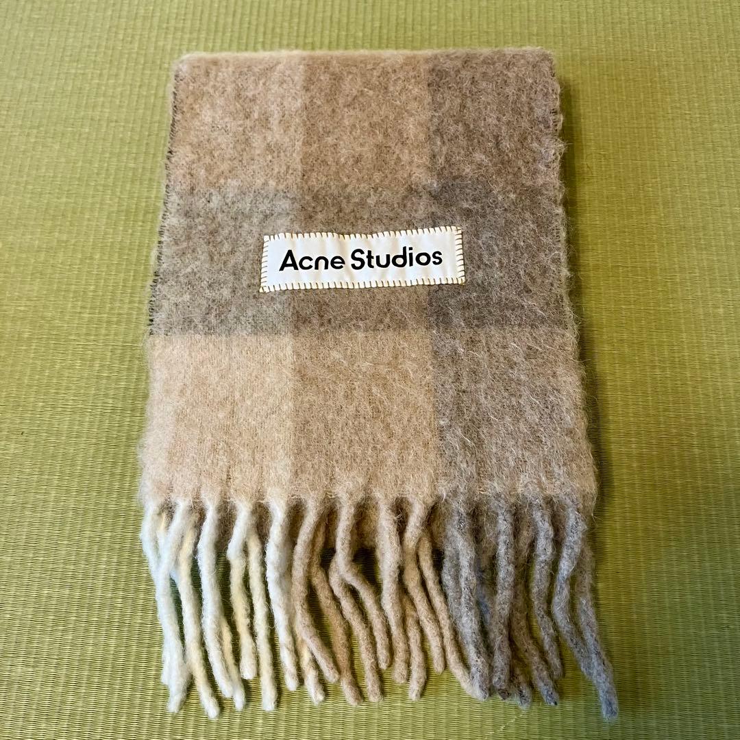 Acne Studios チェック柄マフラー　ブラウン系チェック