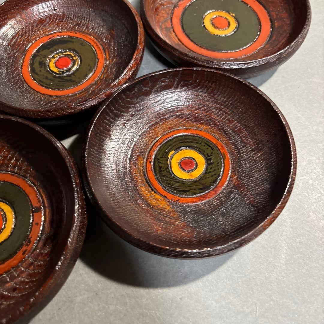 村瀬治兵衛　独楽　茶托　５客