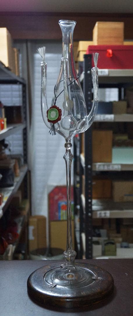 フランスLA MAISON DE L'ETAINガラス製オイルランプ/花器飾物