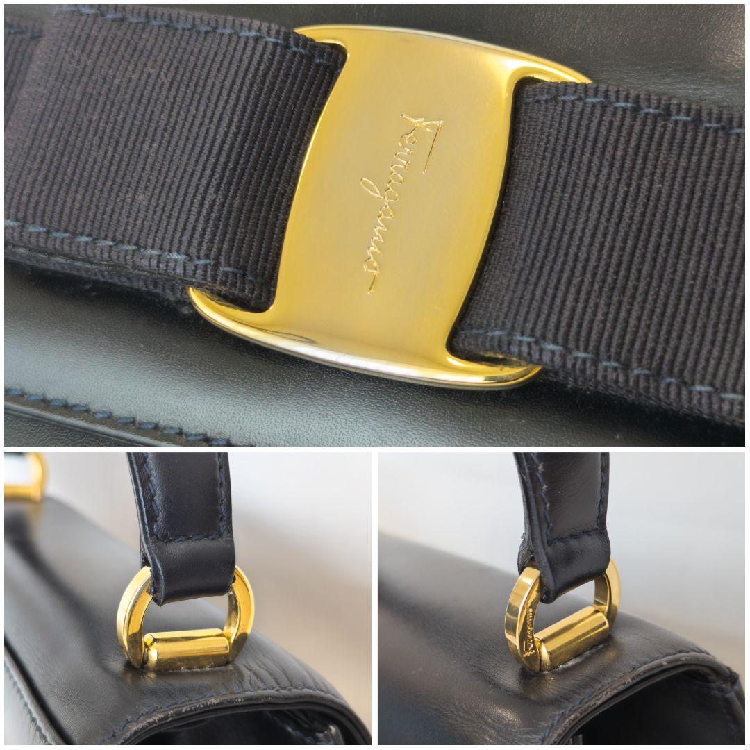 【美品】 Ferragamo ヴァラリボン ハンドバッグ 2Way パーティー